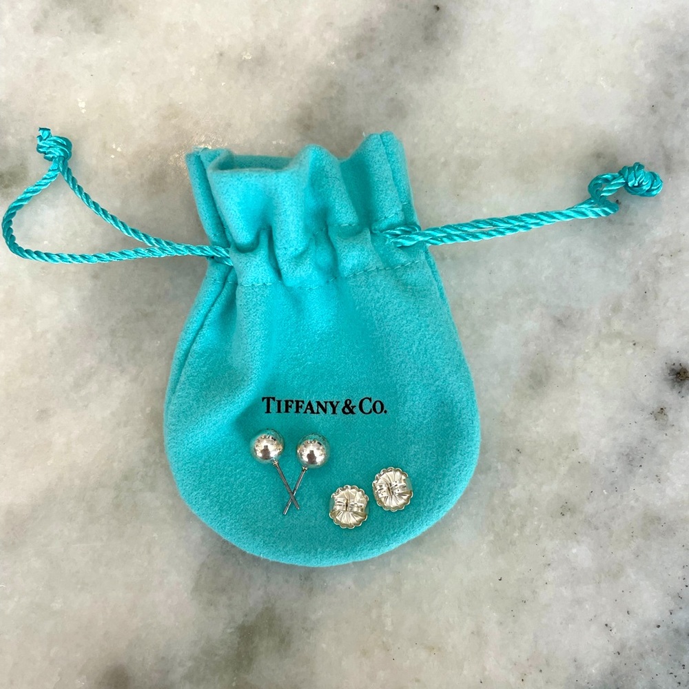 Tiffany & Co Sterling Earrings 8mm Bead Ball Stud Earrings